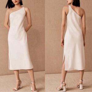 Sachin + Babi One-Shoulder White Satin Dress - Size 8